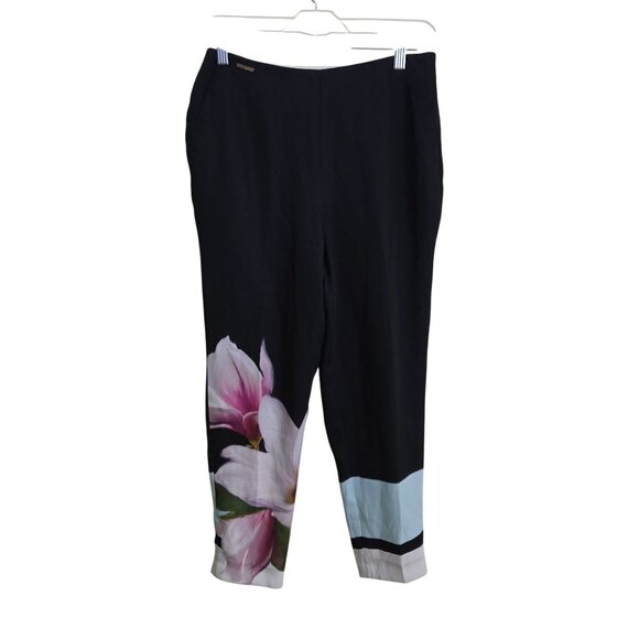 Ted Baker Abirati Trousers In Magnolia Stripe Print Pockets Career Size 4 - Picture 2 of 12